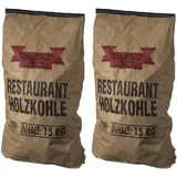 Premium Restaurantholzkohle Holzkohlewerk Lüneburg - 30 KG - Holzkohle, Grillkohle, Kohle, Grillholzkohle, Restaurantkohle, Quebracho blanco - für Holzkohle-Grill, Smoker, Dutch Oven, Restaurant-Grill