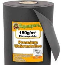 Aquagart 40m2 Gartenvlies Unkrautvlies Unkrautfolie Mulchfolie Mulchvlies 150g/m2 1m br.