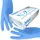 Sfm ® SOFTLIGHTS : XS Nitrilhandschuhe puderfrei F-tex blau (1000)