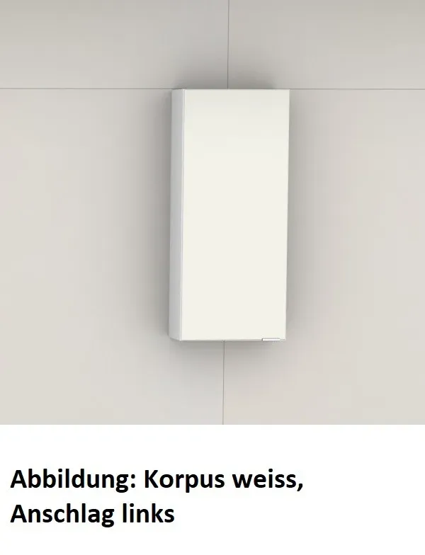 Artiqua Variabler Spiegelschrank, Weiß Hochglanz Touch, 070-SDV-1-L-125 070-SDV-1-L-125