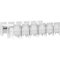 vidaXL Garten Essgruppe 13 pcs Weiß Polt Rattan - Weiß