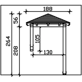 SKANHOLZ Vordach Wesel 3 188 x 126 cm weiß