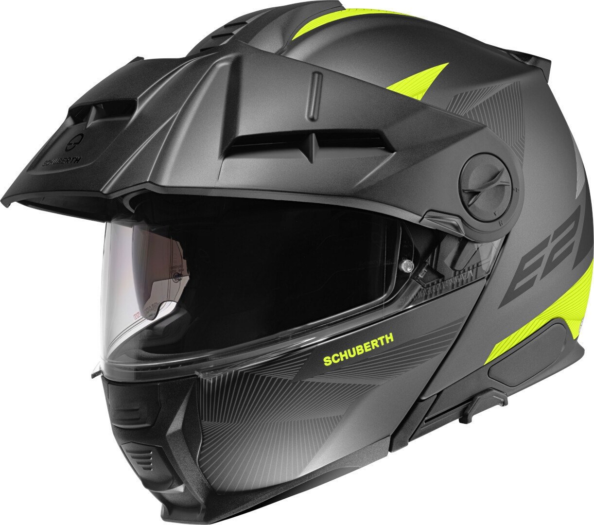 Schuberth E2 Defender Helm, zwart-geel, S Voorman