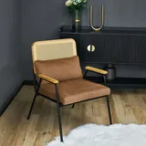 Svita THEA Loungesessel Rattansessel Retrosessel Rattan Braun