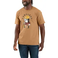 CARHARTT Carpenter hickory nut T-Shirt - Beige/Schwarz/Gelb/Rot - M