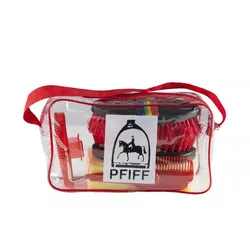 PFIFF Putzset 009359-10-1 mit Tasche Rand rot