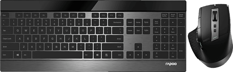 RAPOO 9900M, Tastatur & Maus Set, kabellos, Schwarz