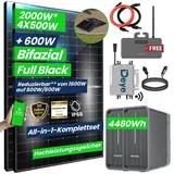 All in one 2000W Balkonkraftwerk mit Speicher Komplettset 4,48 kWh Marstek B2500-D mit DEYE 1600W WIFI Wechselrichter und Flachdachsystem