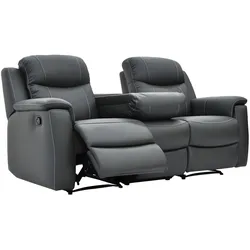Relaxsofa Leder 3-Sitzer - Anthrazit - EVASION