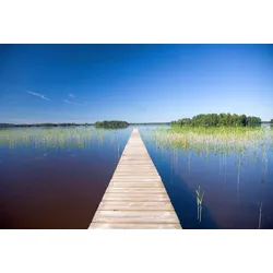 Fototapete PAPERMOON "Steg im Wasser", bunt, B:4,00m L:2,60m, Vlies, Tapeten