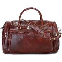 Piké Reisetasche, echt Leder, Made in Italy braun