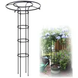 Vertikales Garten-Rankgitter für Kletterpflanzen, rostfrei, Glyzinien-Stützkäfig, 210 cm, Blumenregal für den Außenbereich, für Reben und Rankgitter, Schwarz