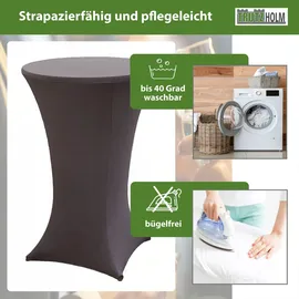 Baumarktplus 10x Stehtischhusse Stretch 70 cm anthrazit Tischdecke Husse Bistrotisch Partytisch