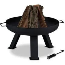 Relaxdays Feuerschale Ø 60 cm Schwarz