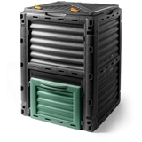 Spetebo Kunststoff Kompost Behälter 300 Liter schwarz - 83x61x61 cm - Garten Kompostierer Thermo Komposter wetterfest