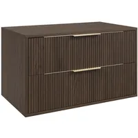 Badplaats Waschbeckenunterschrank Rimini 80 x 46 cm Walnuss Braun - Hängender Badezimmerschrank mit 2 Schubladen