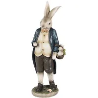 Clayre & Eef Figur Kaninchen 25 cm Braun Blau