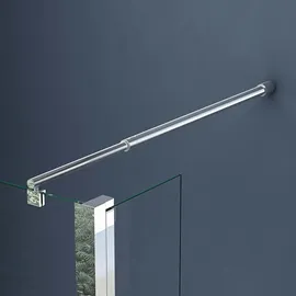 doporro Duschwand 50x200cm Walk-in mit 30cm Nebenteil, 10mm Duschabtrennung Bremen mit rundem Stabilisator, aus Echtglas Esg-sicherheitsglas Klarglas Inkl. Nanobeschichtung