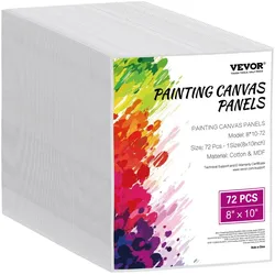 VEVOR Leinwandtafeln Leinwände 72 Stk. 203x254mm Malerleinwand Weiß Ölmalerei