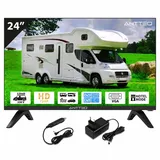 Antteq AE24H5C-Q1 Fernseher 24 Zoll (60 cm) HD LED mit 230V & 12V KFZ-Adapterl, Triple Tuner DVB-C/T2/S2, Hotel Modus, Dolby Audio, VGA, HDMI, USB, SCART & CI+ – Ideal für Wohnmobil, Camping, LKW