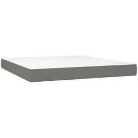 vidaXL Boxspringbett mit Matratze Dunkelgrau 160x200 cm Stoff1399147