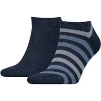 2er Pack TOMMY HILFIGER Duo Stripe Sneakersocken Herren 356 - jeans 39-42