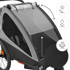 Kinderkraft NAVA WALK 2-in-1 Fahrradanhänger grau