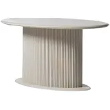 aea Moderne Holztisch Esszimmertisch Esstisch Oval Tisch Holz Beige 140 cm - Beige