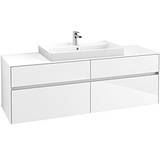 Villeroy & Boch Collaro Waschtischunterschrank C02800DH 160x54,8x50cm, Waschtisch mittig Glossy White