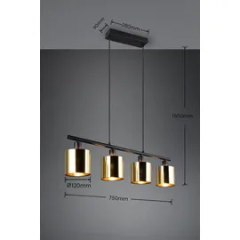 Trio Jason 1-flg. E14 75 cm rund/gold