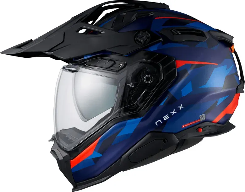 Nexx X.WED3 Trail Mania, casque enduro - Mat Bleu/Rouge - L