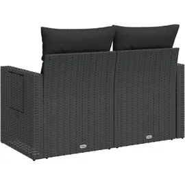 vidaXL Gartensofa 2-Sitzer Loungesofa schwarz
