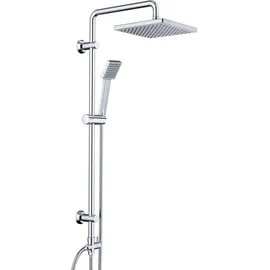 JOHO Duschset Duschsystem mit ABS Kopfbrause 20x20cm Silber