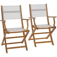 Estexo Klappstuhl Gartenstuhl Textil 2er Set Gartensessel Klappsessel Akazienholz