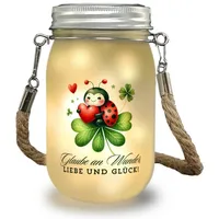 Speecheese Marienkäfer Solarlicht mit Spruch Glaube an Wunder, Liebe