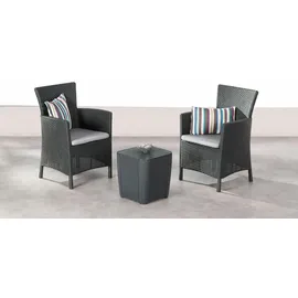 BEST Freizeitmöbel Napoli Set 3-tlg. graphit/hellgrau