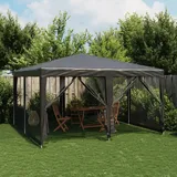 Teenpull – Partyzelt Mit 8 Mesh-seitenteilen Anthrazit 4x4 M Hdpe
