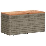 vidaXL Gartentruhe Grau 110x50x54 Cm Poly Rattan Akazienholz