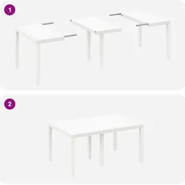 vidaXL Garten-Essset mit Kissen Weiß Poly-Rattan