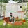Outsunny Sandkasten Orange, Holz 103x144.5x180 cm, Outdoor Spielzeug, Sandkästen