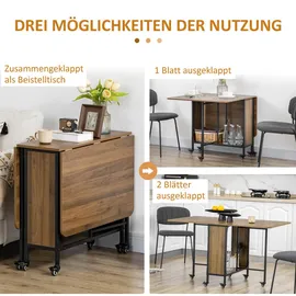 Homcom Esstisch klappbar, Mobiler Klapptisch für 6 Personen, mit Ablage, Hellbraun