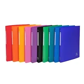 Exacompta 51299E 20er Pack Premium Kunststoff-Ringbuch OPAK aus Kunststoff 4-O Ringe Füllhöhe 15 mm DIN A4 sortiert