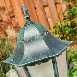 hofstein Wegeleuchte Metall/Glas 1x E27 IP44 spritzwassergeschützt schwarz-grün