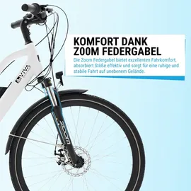 AsVIVA B15 City E-Bike 28 Zoll, B15_FBA 36V Trekkingrad Elektrofahrrad Pedelec weiß