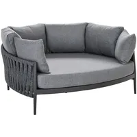 Amatio Loungebett, Anthrazit, Metall, Textil, Füllung: Polyester,Schaumstoff, 165x69x144 cm, Loungemöbel, Gartensofas