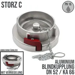 STORZ C DN52 KA66 Blindkupplung mit Kette / Verriegelung Saug Bau Feuerwehr Schl...