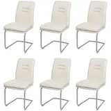 Mendler Esszimmerstuhl HWC-H70 Stoff creme-beige 6er Set