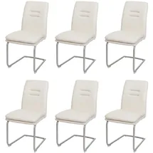 Mendler Esszimmerstuhl HWC-H70 Stoff creme-beige 6er Set
