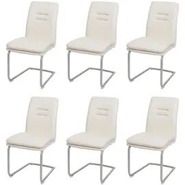 Mendler Esszimmerstuhl HWC-H70 Stoff creme-beige 6er Set