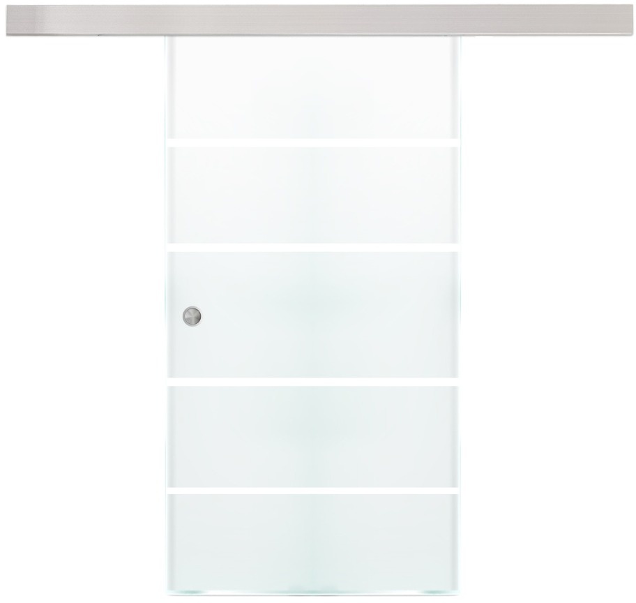Home Deluxe Glasschiebetür SIRENA – 205 x 90 cm Milchglas mit Streifen
